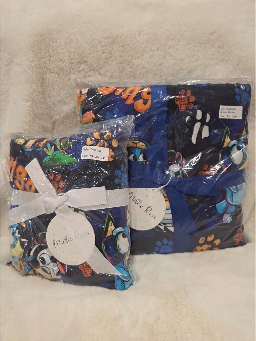 Bluey Safari Twin Sheet and Blanket